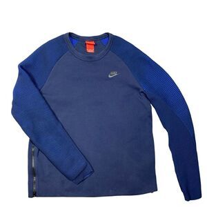 NIKE SPORTSWEAR TECH FLEECE CREW SHIRT NAVY /‎ Blue 809537-451 Unisex Medium
